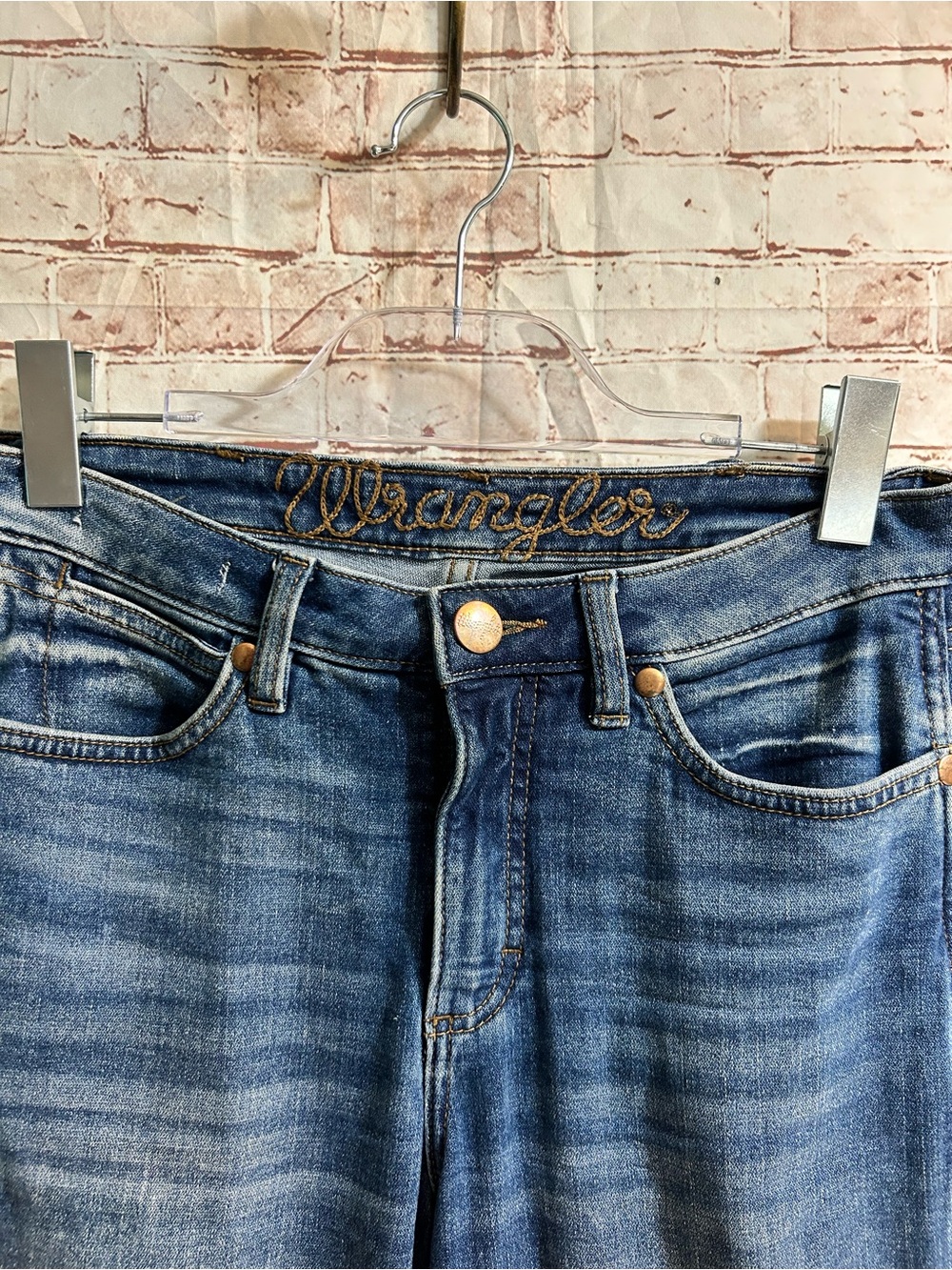 Wrangler High Rise Flare Jean Medium Wash Retro Wide Leg Western Coastal Cowgirl - Picture 7 of 11